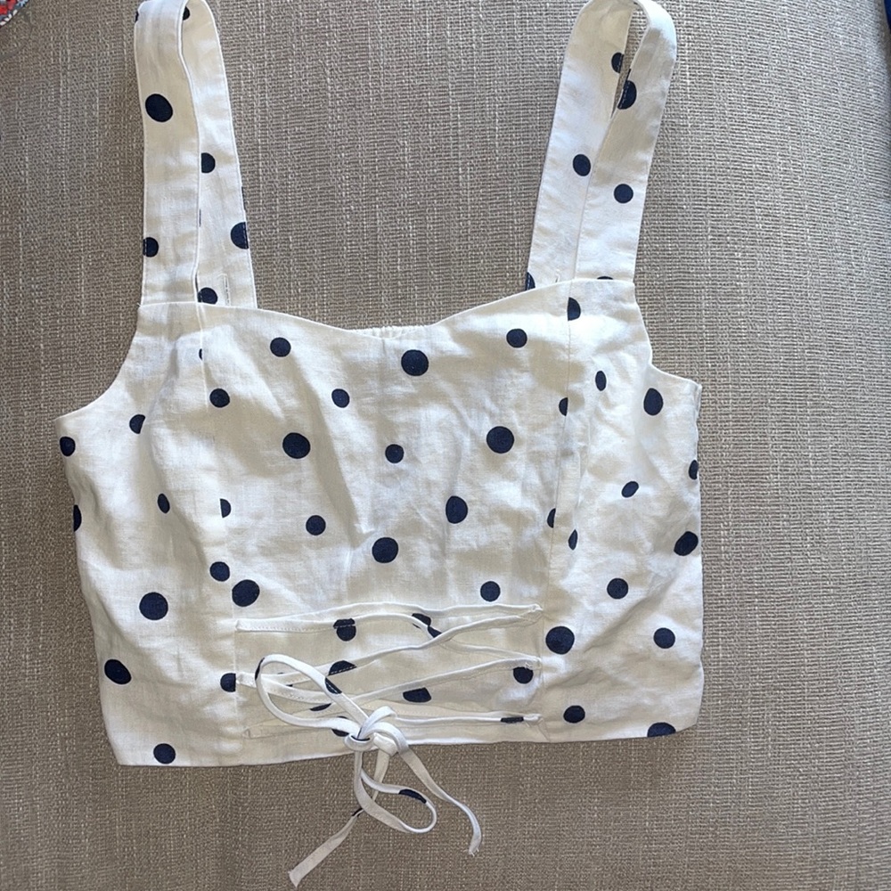 Polka dot crop top tank